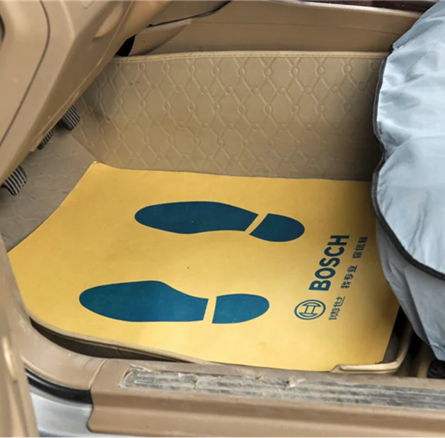 White Coating Paper Foot Mats Disposable Paper Car Mats