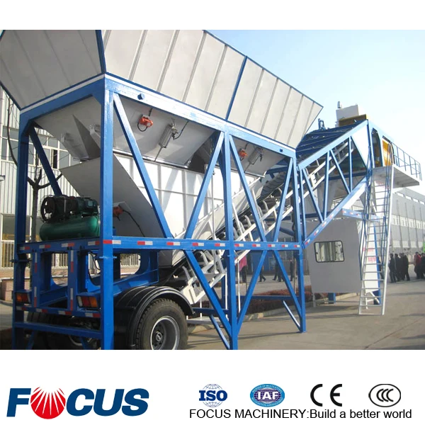 75m3/h portable ready mix concrete batching plant price