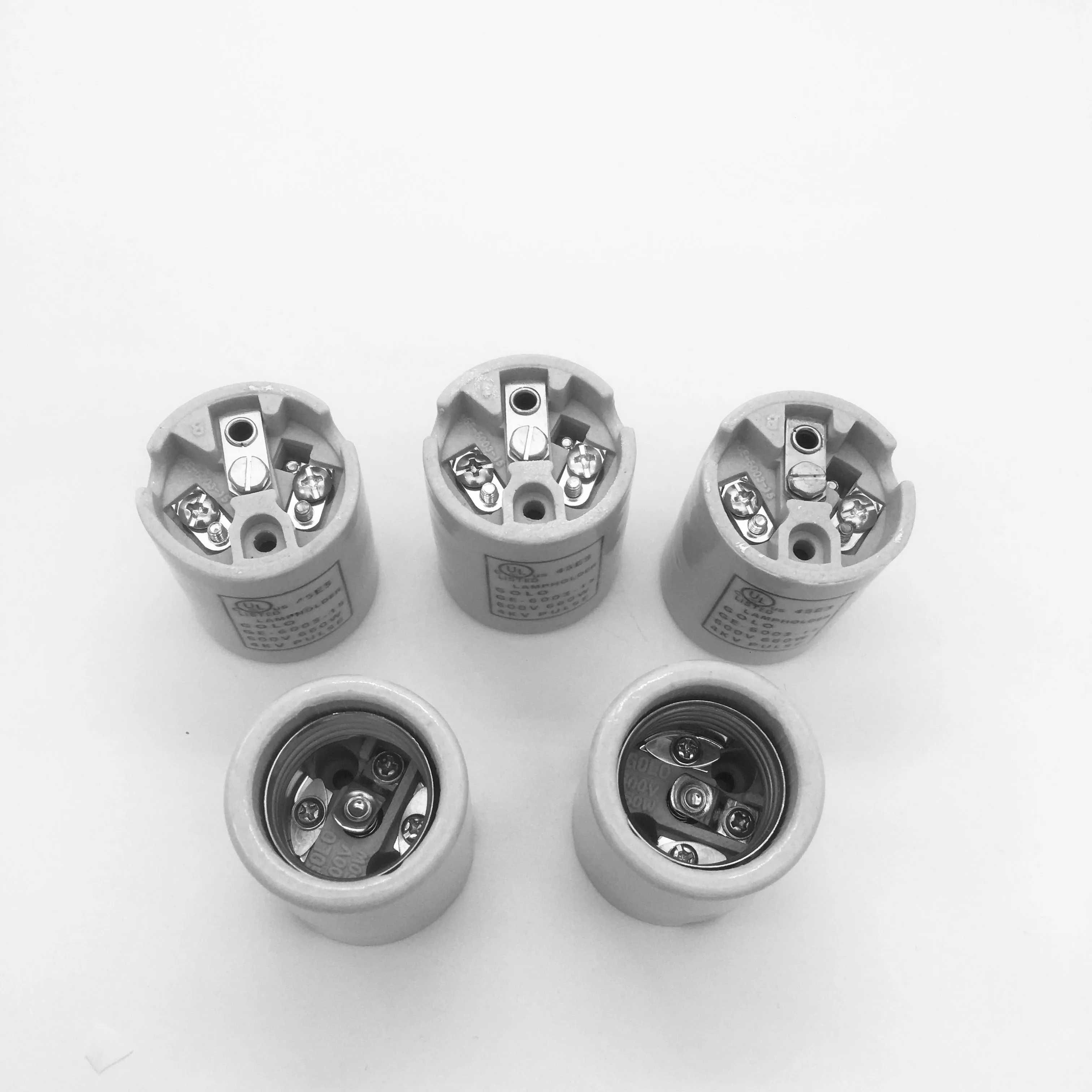 E26 E27 600V 660W 4kv Pulse High Voltage Ceramic Porcelain screw Lamp Holders with 6 feet Cord