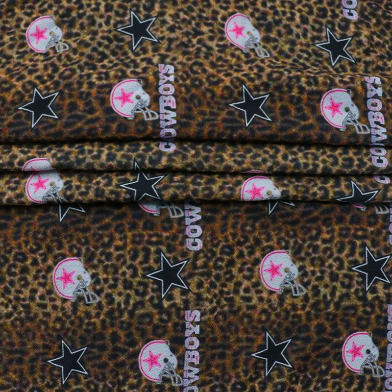
wholesale custom design digital print polyester bubble chiffon fabric for bow headband 