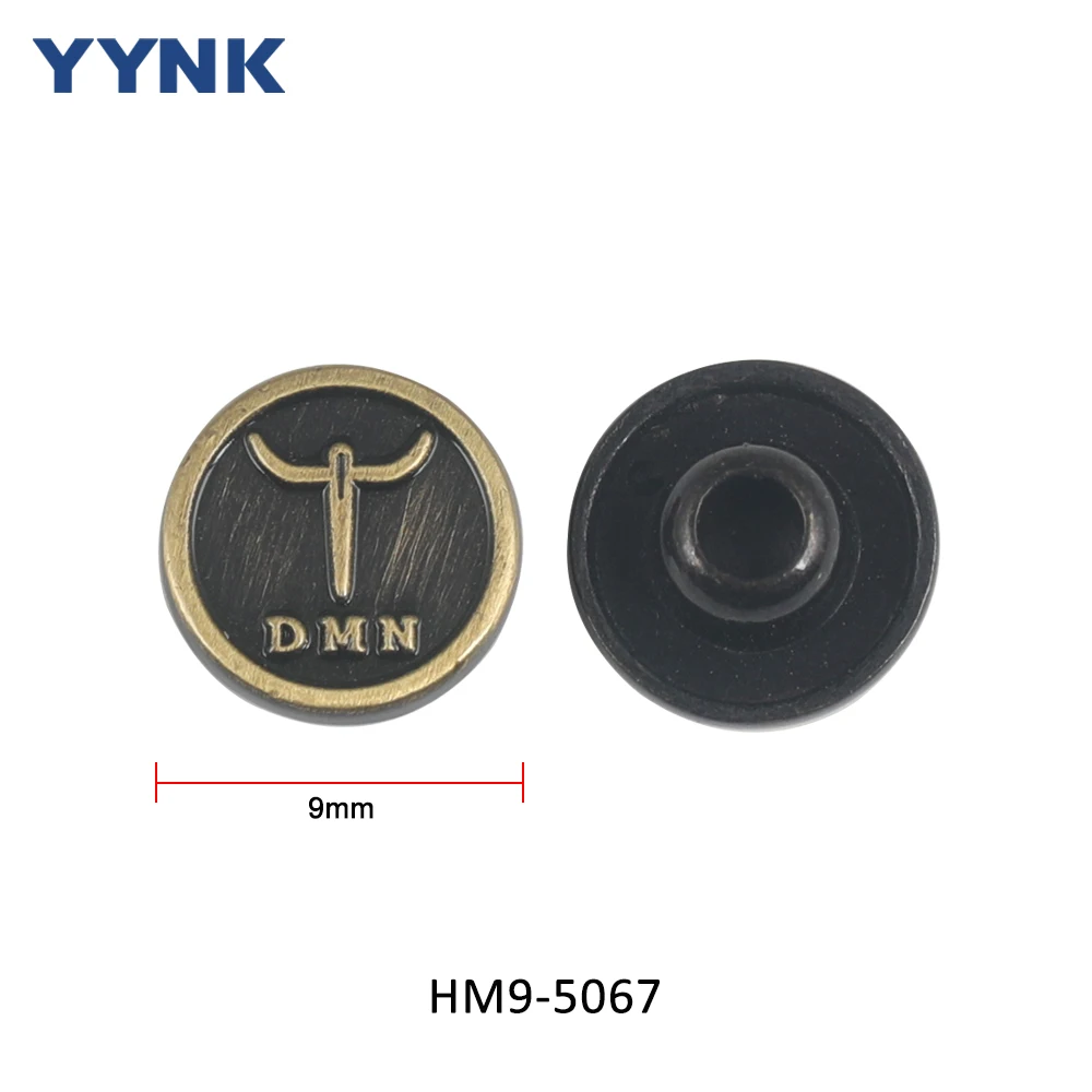 Hot Sale Professional Custom OEM Logo Pocket Button Metal Zinc Alloy Polishing Brass Color Jeans Rivet for Cloth Pants