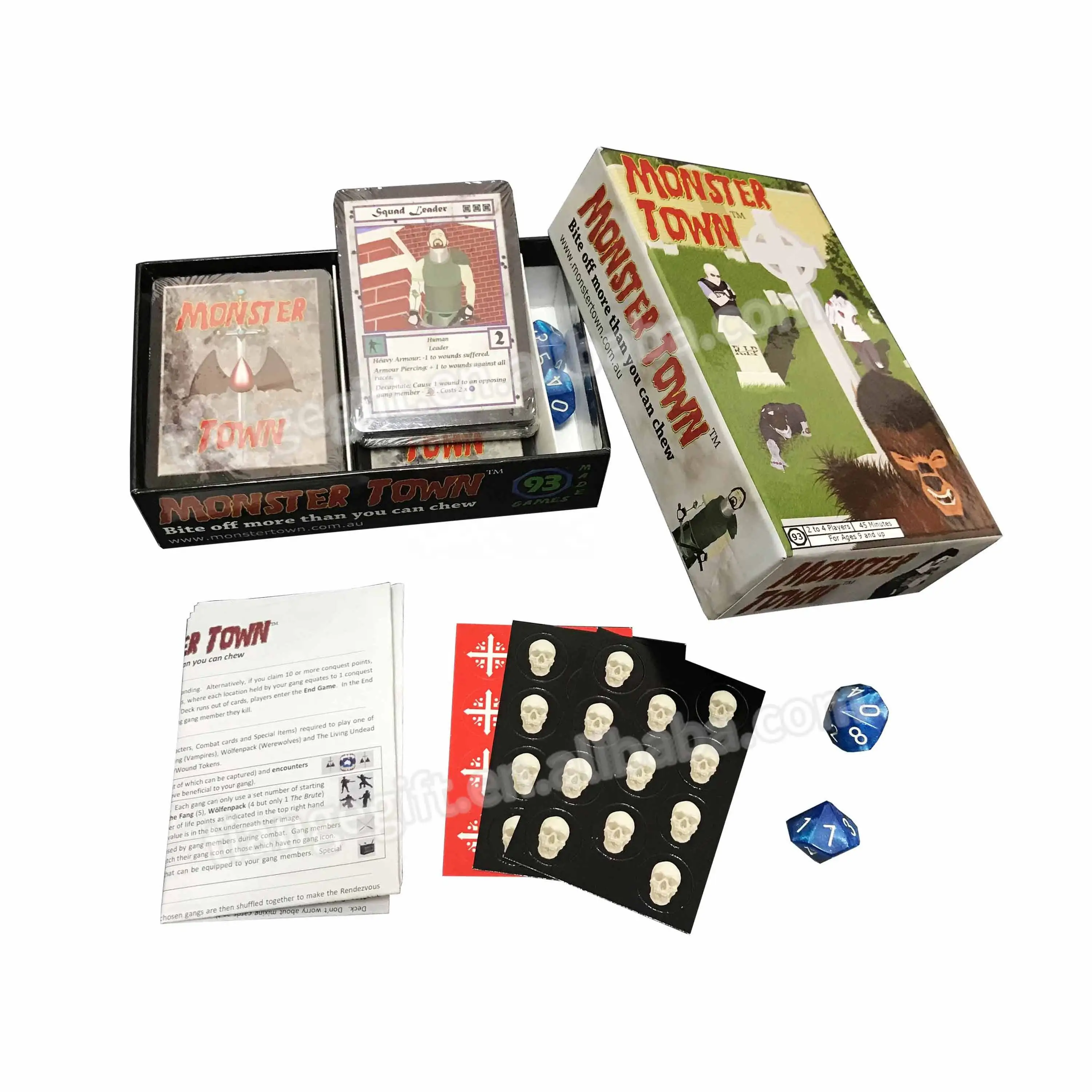 Customized black paper zombie party with dices board games memory card games kids