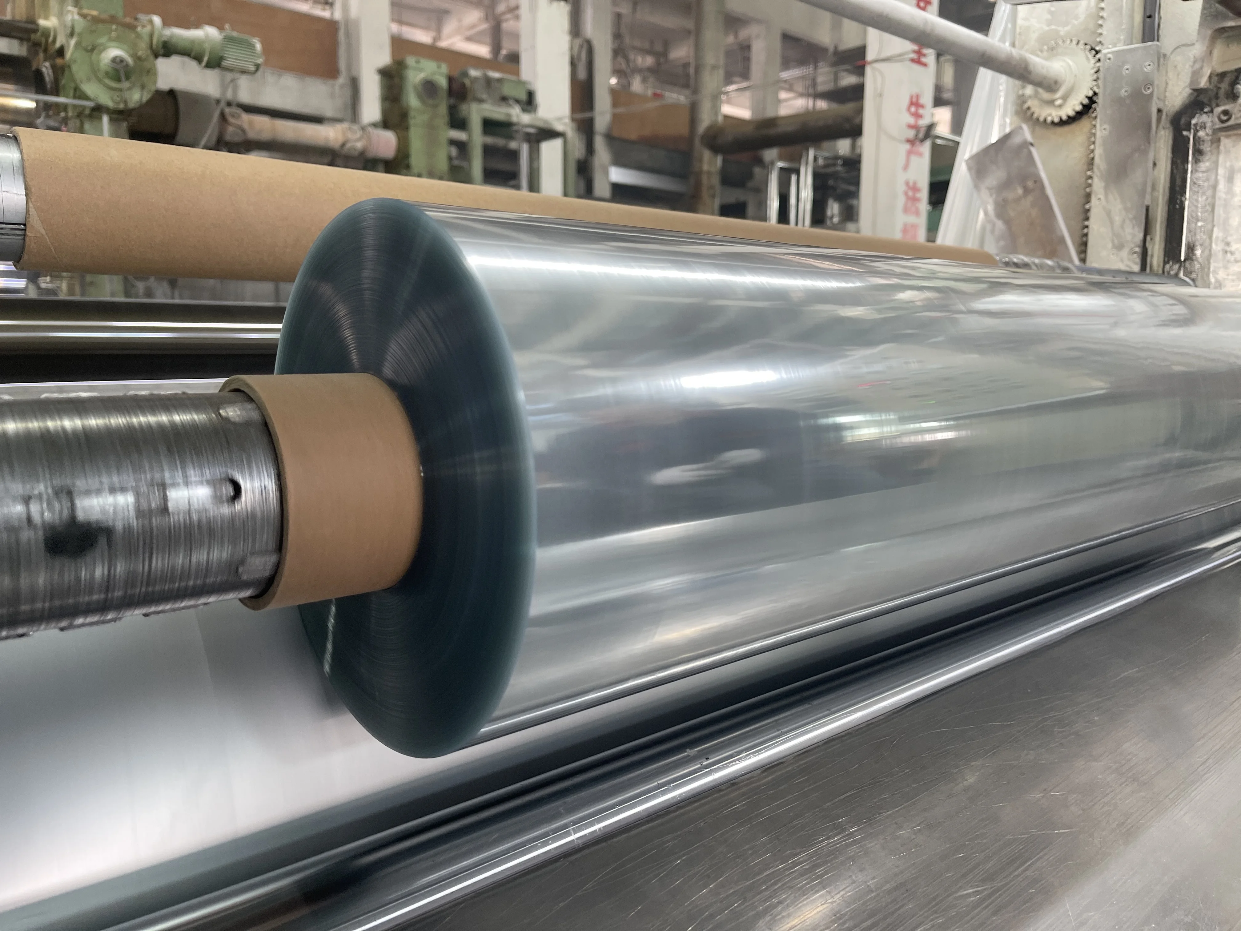 China factory transparent blue printed pvc film for packing mattress