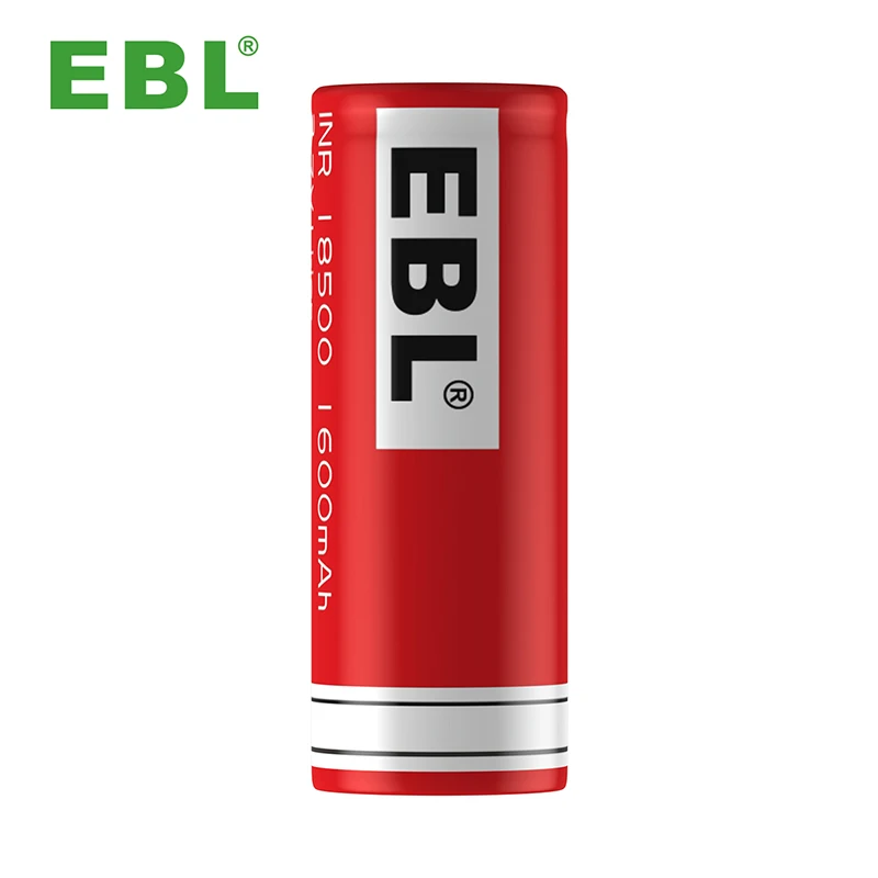 Литий-ионный перезаряжаемый аккумулятор EBL 18500 1600 мАч 3,7 в с глубоким циклом в 1200 раз