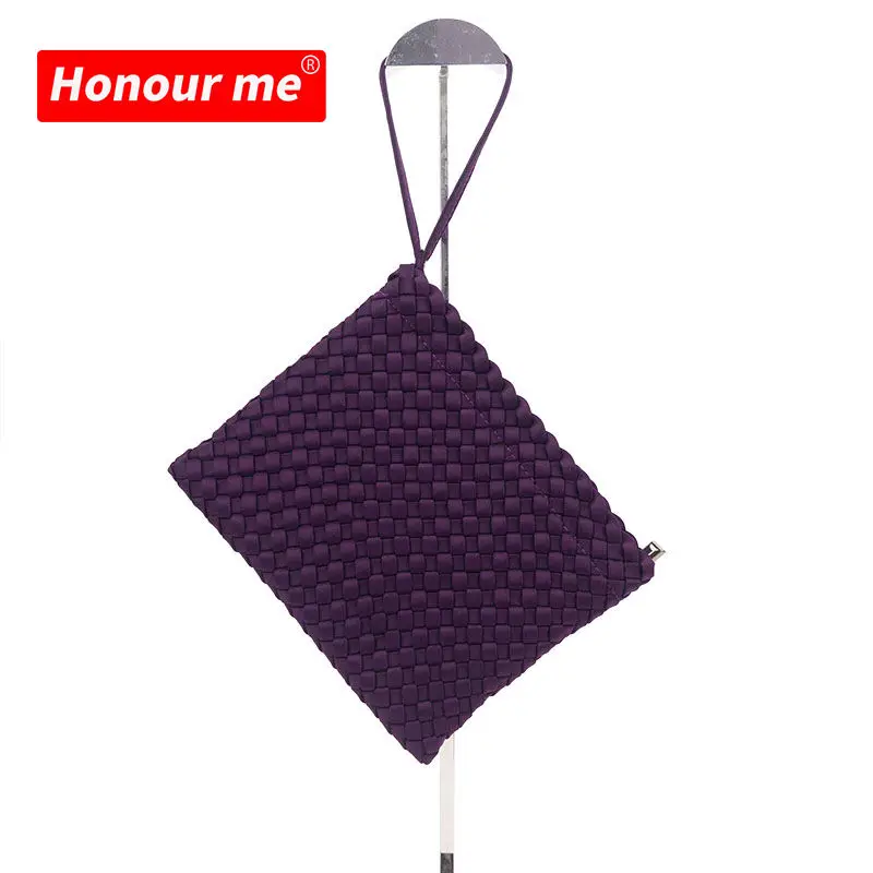 Woven Neoprene Purse Hand Make Wallet Ladies Weave Evening Bags And Clutches