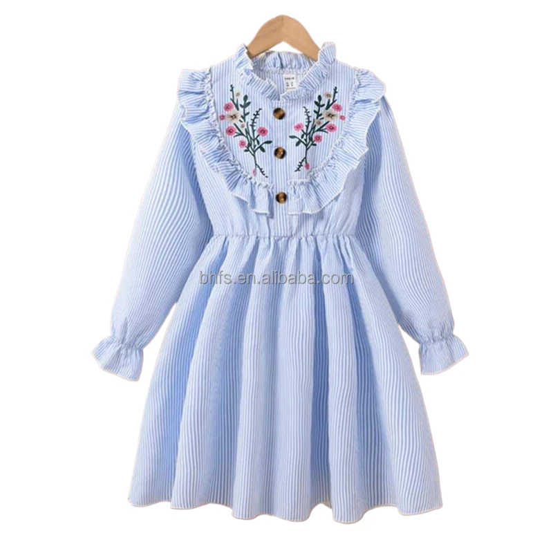 Girl Clothes Kids Clothing Wholesale 10 Years Old Dress Embroidered Winter Girls Dresses