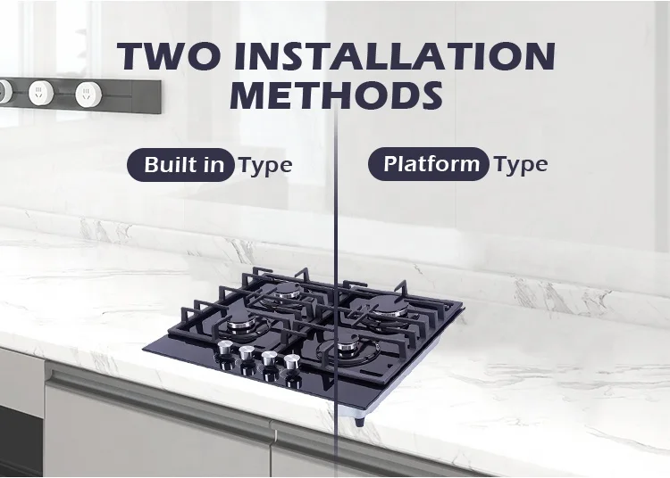 In stock kitchen glass top stainless steel built-in 4 burner gas ceramic cooktop other gas stove cooktops for home