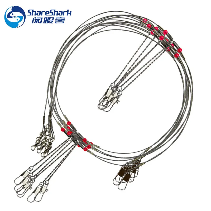 Stainless Steel Fishing Rigs Wire Leader Rope Line Swivel String Hooks Balance Bracket Fishing Tackle Accessories