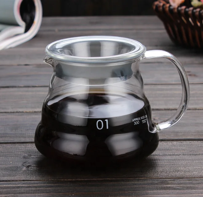 High Borosilicate Glass Coffee Maker 360-800ml Coffee Pot with Glass/Glass Handle in A Minimalist Design