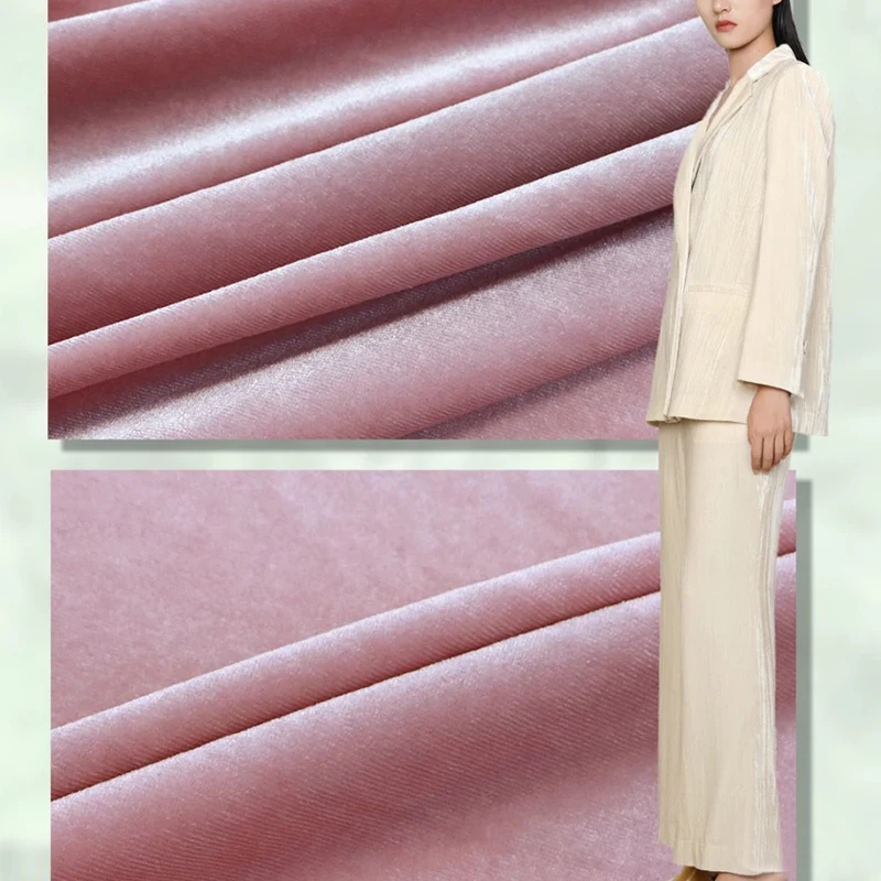 Fashion design Korean velvet 92% polyester textile fabric for women uniforms dress