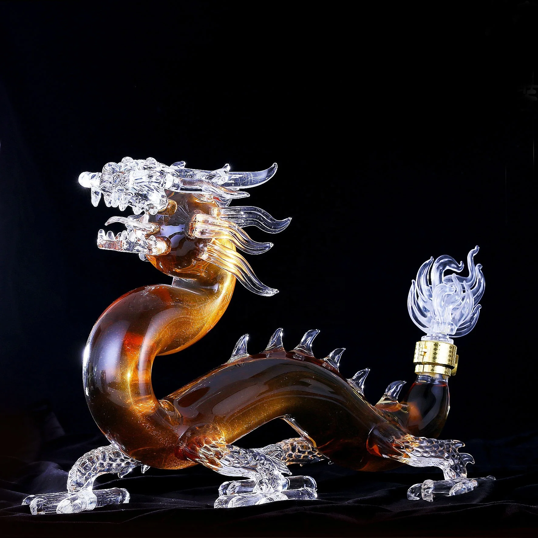 2024 New fashion animal handmade high borosilicate dragon craft wine bottle holder household decoration