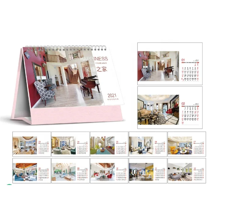 hot selling 2021 stand up desk calendar with advertisement printing