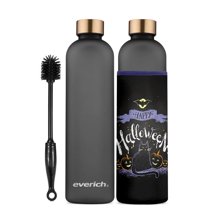 В наличии! Мотивирующая пластиковая тритановая бутылка для воды Everich без бисфенола А с маркером времени, бутылки для воды 1000 мл