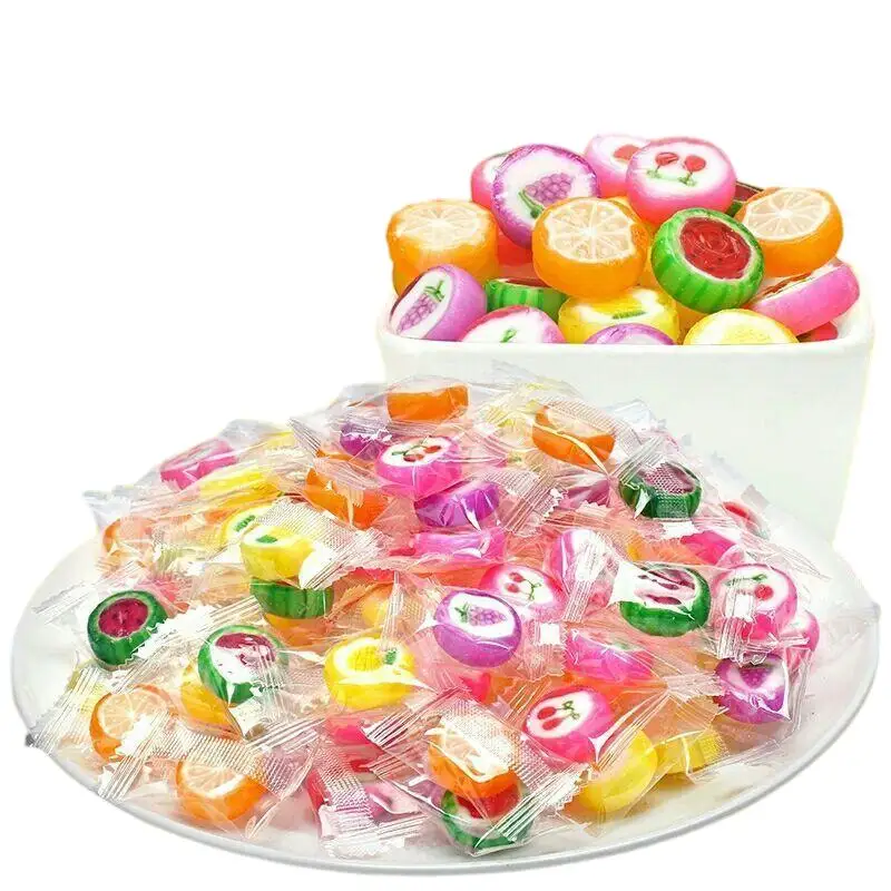 Wholesale Customization Snack Sweets Mixed Fruit Sliced Candy Hard candy for Kids