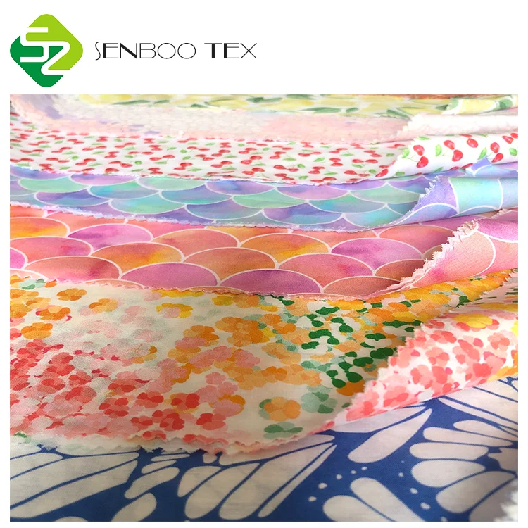  Custom digital print organic cotton voile fabric 90*88 density prints certified by