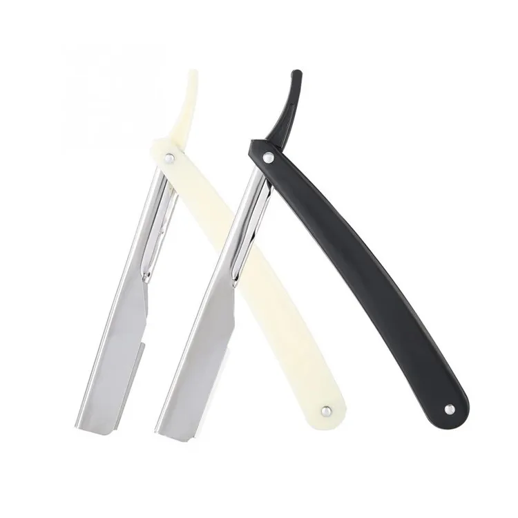 Plastic Handle Barber Straight Razor Polish Blade Holder Smooth Swing Lock Opener