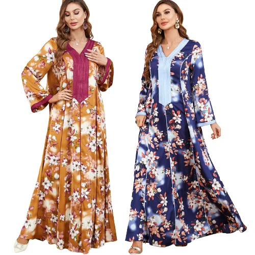 latest Glory abaya designs 2023 muslim long Splicing dress kaftan dress