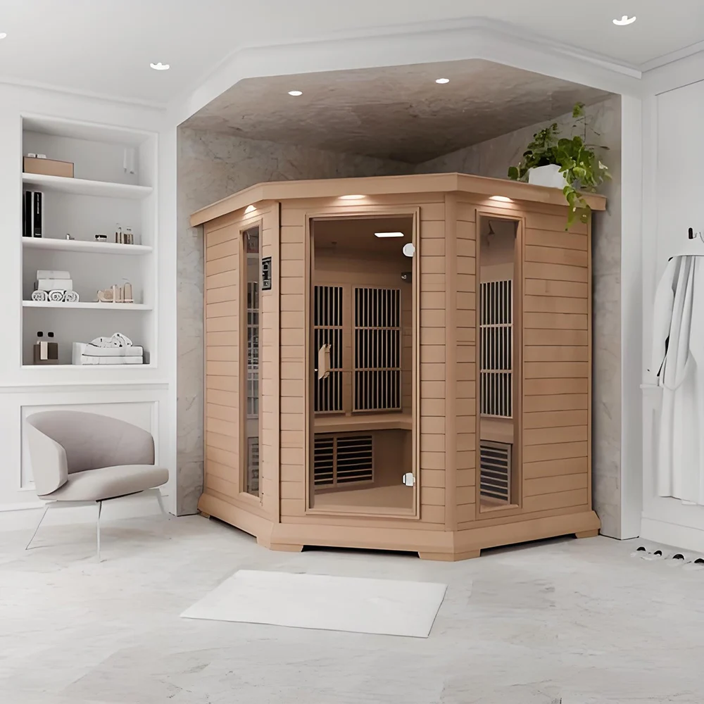 3-9kw electric sauna, hemlock/red cedar solid wood far infrared steam room