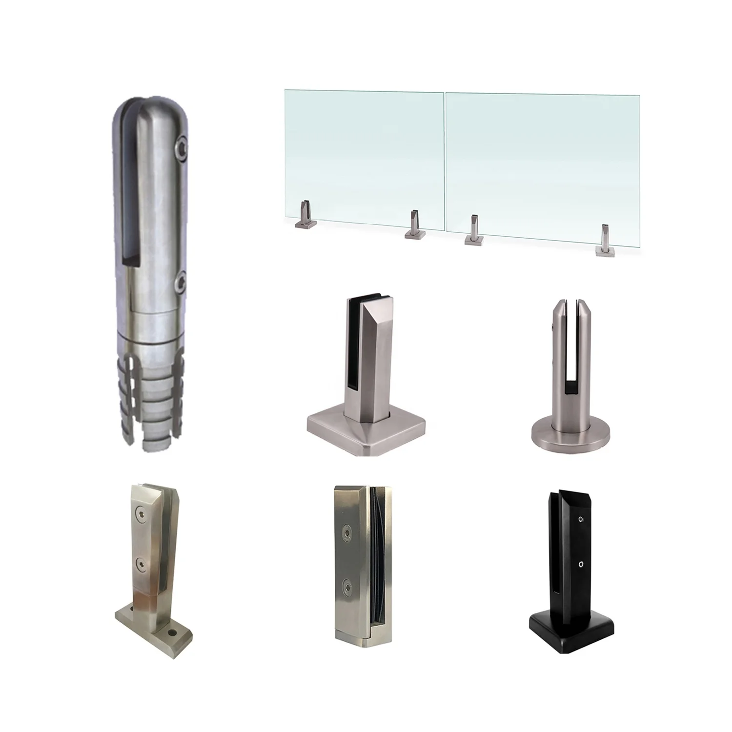 
Stainless Steel Railing Glass Clamp Holder Bracket Floor Mounted Glass Spigot 