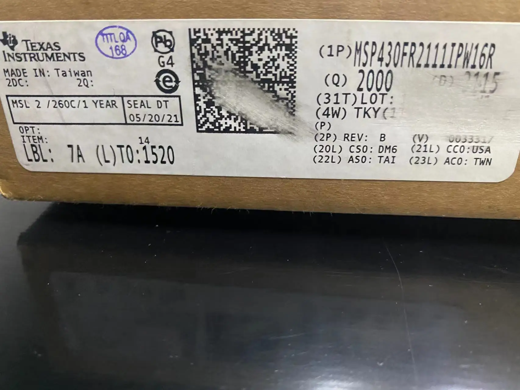 New and Original Electronic Components IC Chips MSP430FR2111IPW16R Integrated Circuits IC Bom List In stock