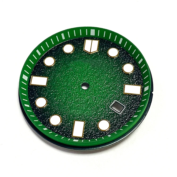 Brass Material Vintage Green Red Shaded Gradient Dial with C3 BGW9 C3X1 luminous metal real hour indexes