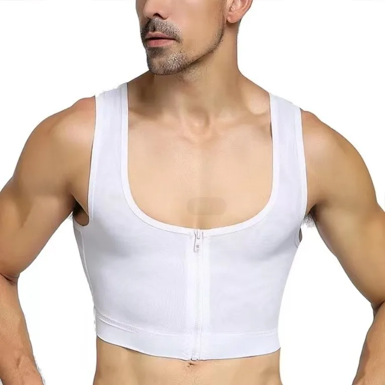 OEM/ODM Post Surgery Liposuction Chest Binder Vest Bodyshaper Compression Breast Slimming Shaper for Mens