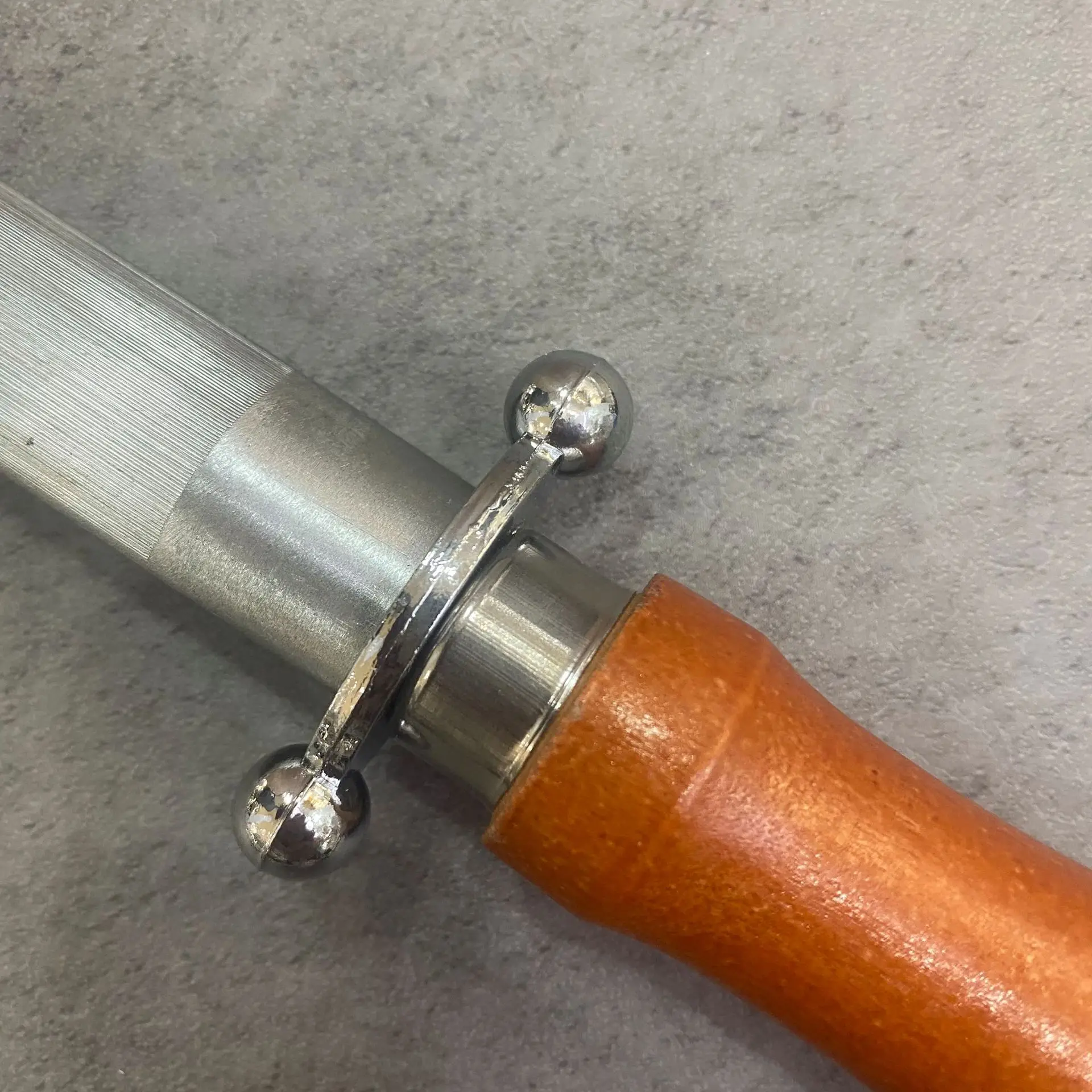 factory high quality round oval flat Wooden handle carbon steel grinding stick knife blade sharpener