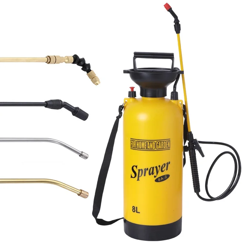 3L/5L/8L High Pressure Portable Garden Pump Sprayer Brass Wand Shoulder Strap for Yard Lawn Weeds Plants