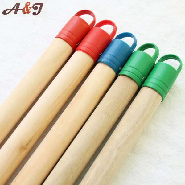wholesale Color hook natural wooden stick for brush broom mop