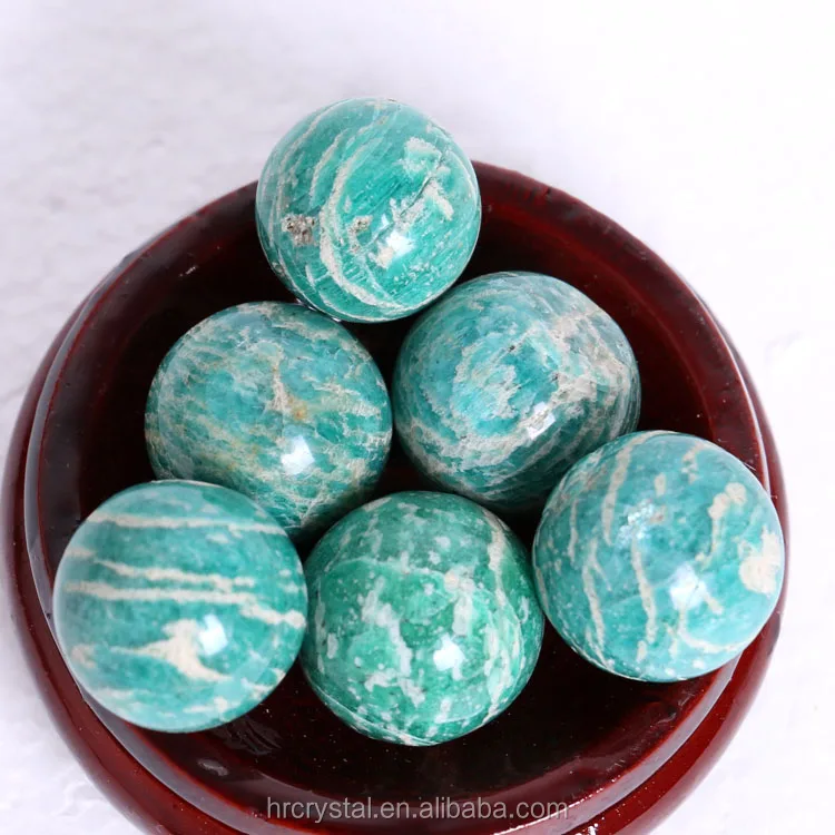 Semi-precious Stone Crafts Natural Mini Amazonite Beads Healing Quartz Crystal Beads Sphere