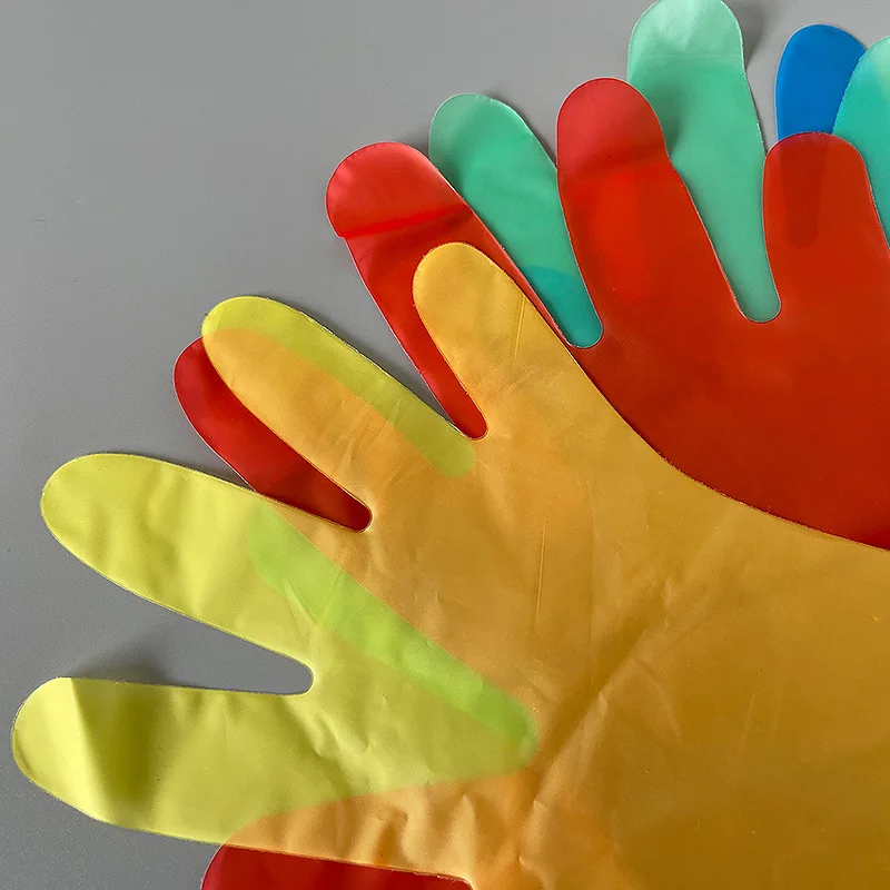 factory supplied OEM universal antifouling temporary Foldable thickened soft disposable gloves tpe