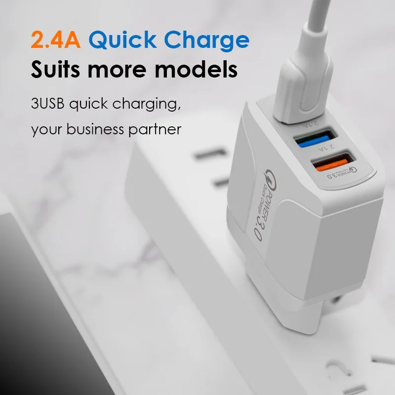 Сетевое зарядное устройство с 3 Usb-портами 5 В 2 4