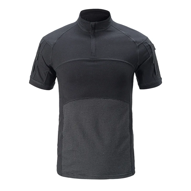 Wholesale outdoor Security black green men camouflage tactical cloth t-shirt uniform Frog Combat suit