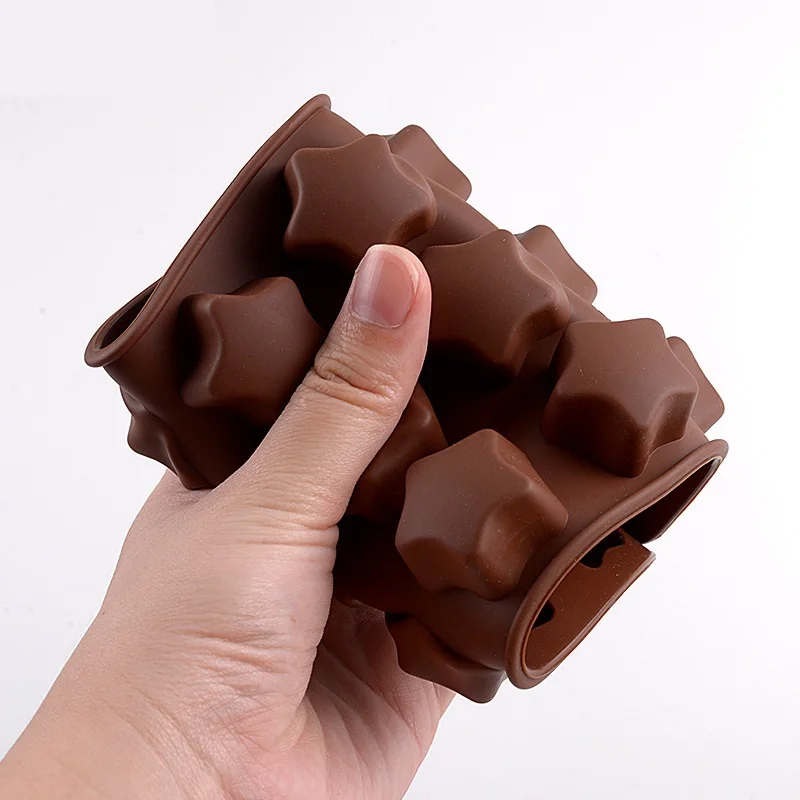 Factory direct sales silica gel 15 with chocolate heart-shaped ice lattice vertical sugar mold special baking tool