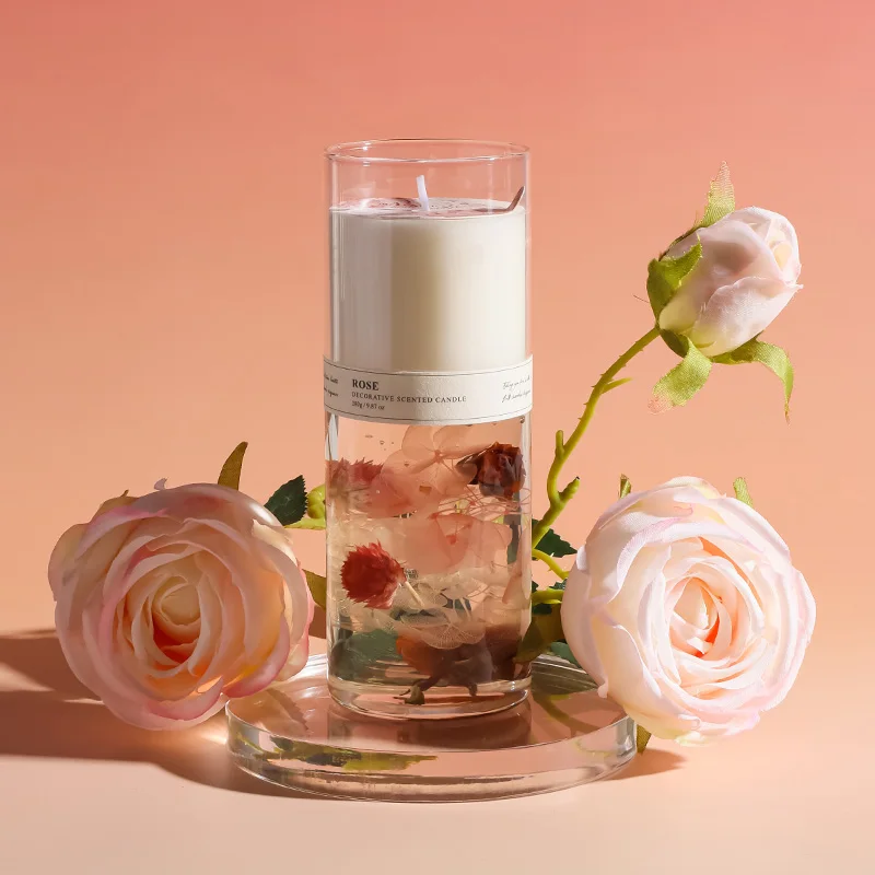 Home Decor Candle Jars Luxury Scented Candle Glass Jar Unique Design Candles Transparent White Soy Wax