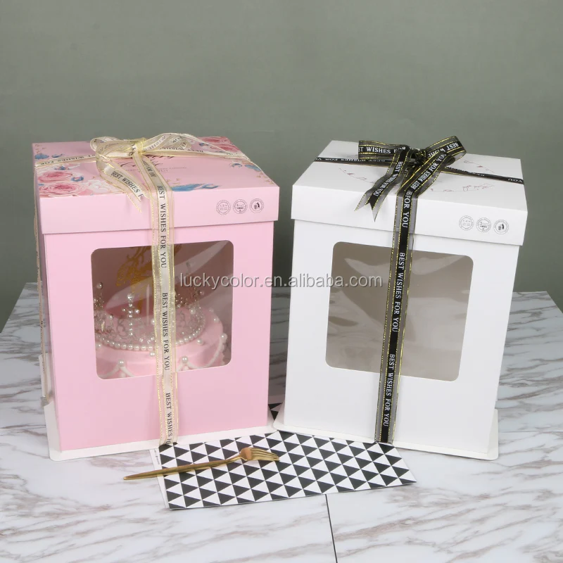 Luxury Custom Mini Wedding Transparent Bento Tall Cup Clear Cake Boards And Boxes Slice Packaging Box Custom With  Lid Window