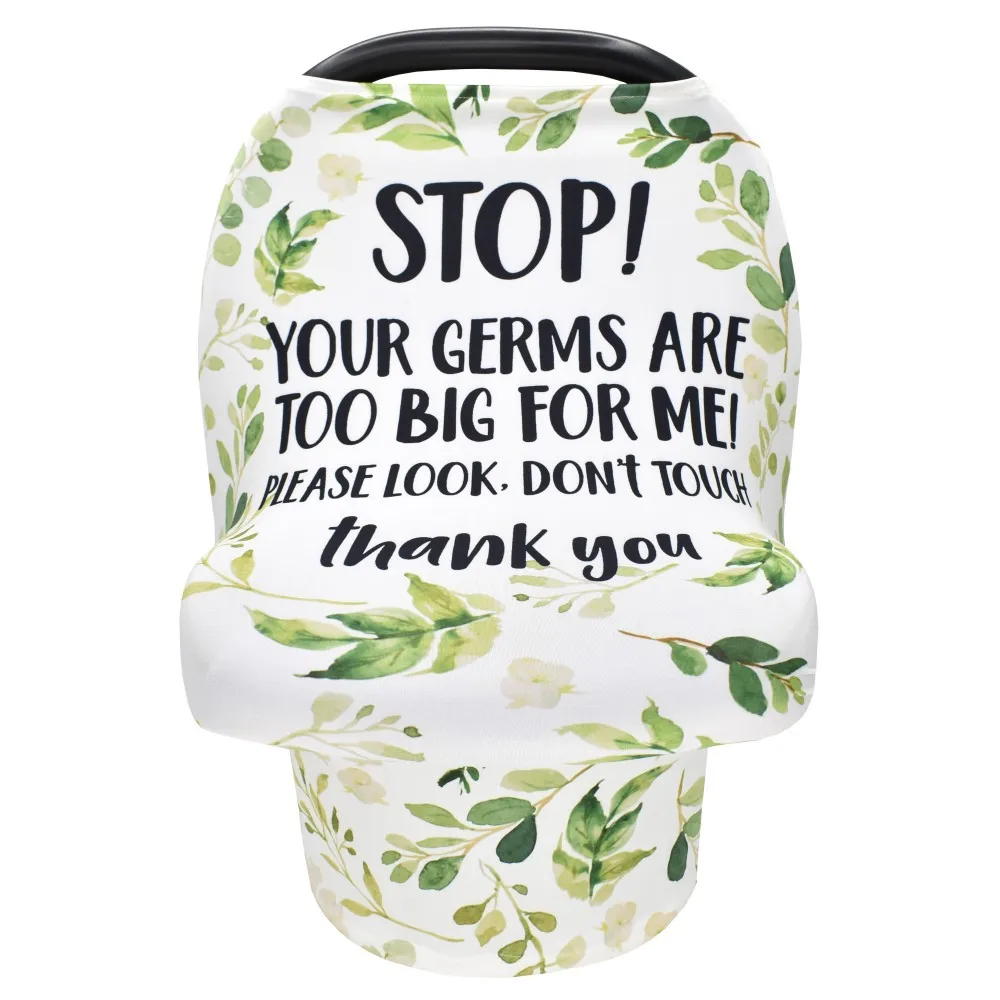 safety warning no touching sign stroller sunshade windshield watercolor printed newborn carseat canopy