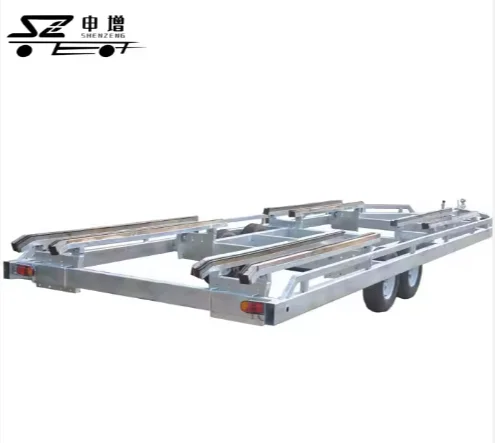 European-Style 2.7t Four-Wheel Two-Axle Folding Boat Trailer Customizable Size