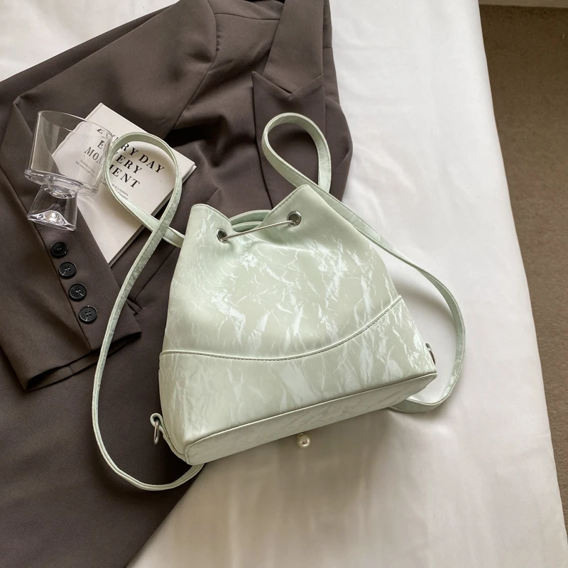 High-end stylish women's backpack 2024 new all-match backpack tote bag multi-purpose shoulder bucket bag