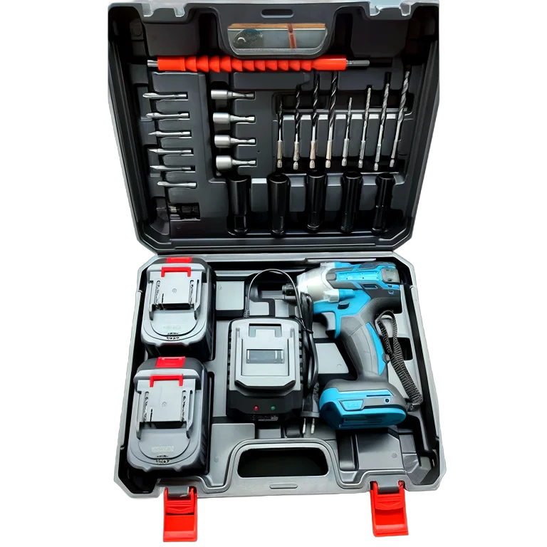 Power Craft 21V Cordless Drill Battery Electric Wrench Kit Rechargeable Brushless Square Allen Wrench High Torque Impact Wrench
