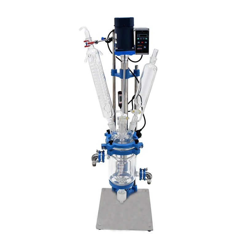 Competitive Pricing 1Liter Glass Reactor Laboratory Glass Reactor Price Jacketed Glass Reactor Price For Lab Use