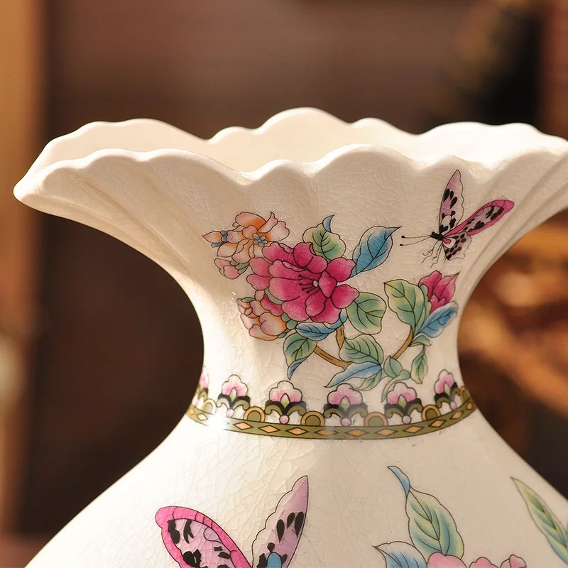 European style Vase for artificial flowers, blue and white Porcelain&ceramic Vase, creative handmade flower vase for home decor