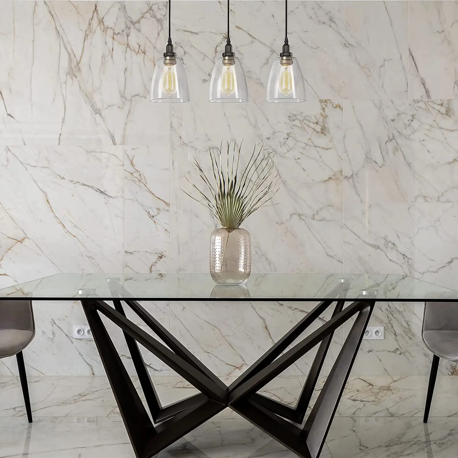 Clear Glass Lamp Shade Bell Shaped Glass Lampshade Replacement  for Chandelier Vanity