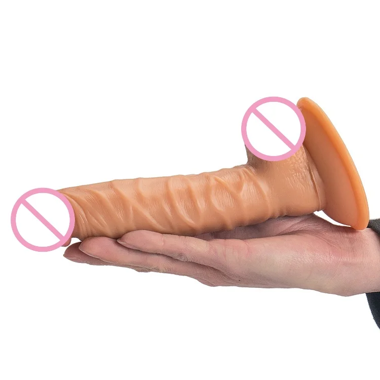 big dildo 8 inch black flesh brown PVC adult artificial  penis bulk  dildo for woman