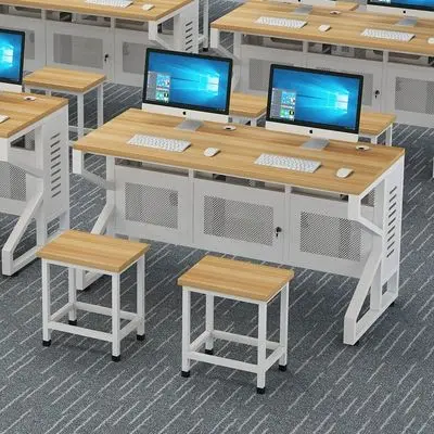 Home Office Bedroom or Apartment Use Metal School Desk and Chair Computer Room Table and Chair