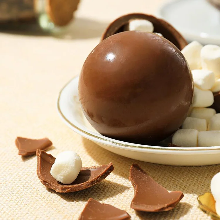 chocolate bombes with marshmallow