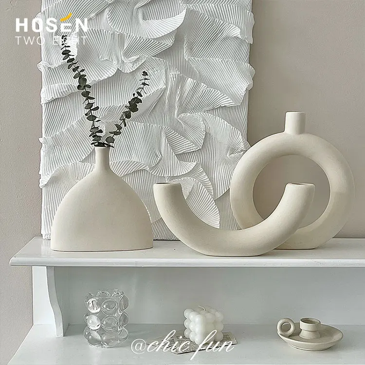 Unique Design Irregular Ceramic Vase Home Accessories Minimalist Room Decor New Fashion Flower Vases Artwork House Decoration