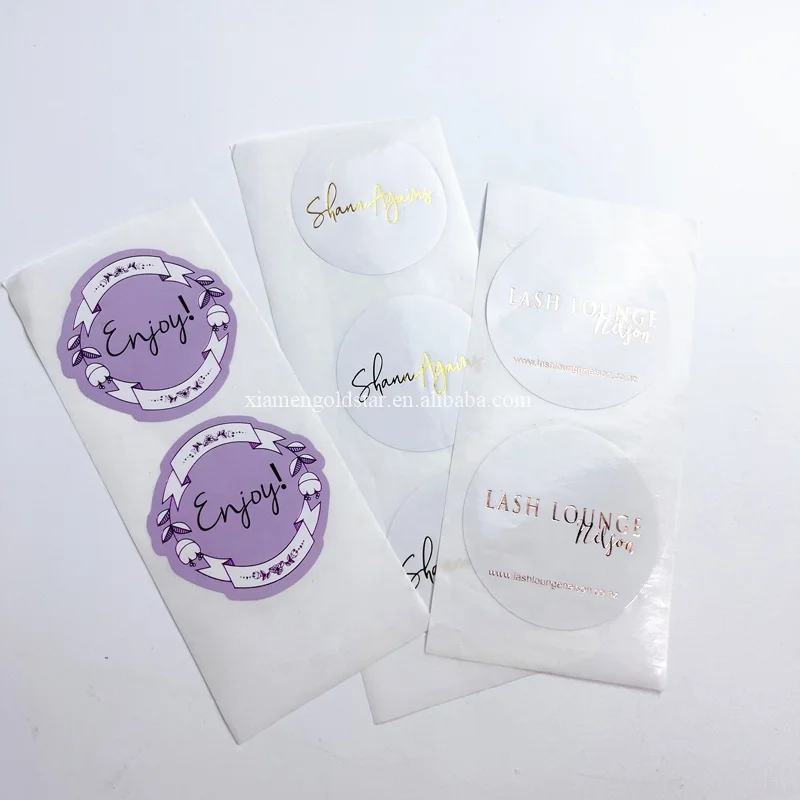 Custom Label Waterproof Strong Adhesive Gold foil Logo Sticker for Bottle Perfume Cosmetic Label Sticker by Rolls