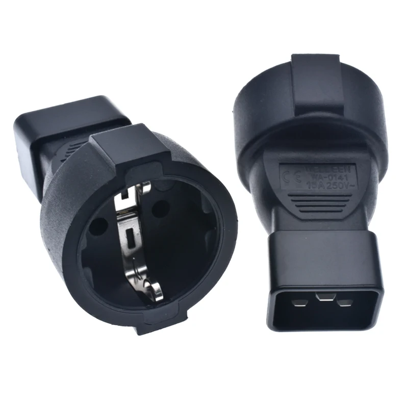 EU To C20 Plug Adapter 16A250V European Schuko Type E Female To Male C20 Inlet TO CEE 7/7 converter for PDU UPS converter