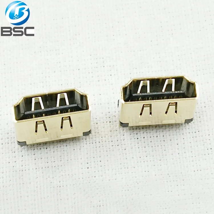 19P Straddle PCB Type A High Definition Multimedia Interface Connector for PCB 1.6mm Thickness with SPCC Shell Gold Plated